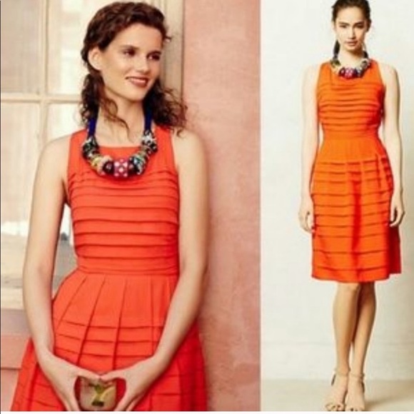 Eva Franco for Anthropologie orange dress size 0 - Picture 1 of 11